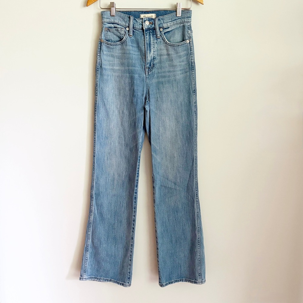 Madewell The 11 Inch High Rise Flare Jeans Size 26 Light Wash Blue Denim Womens